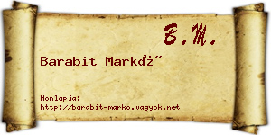 Barabit Markó névjegykártya